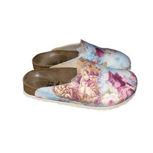 Birki's Birkenstock leather Floral Angel Heaven Fairy Clog Mules Shoes Sz EU 37